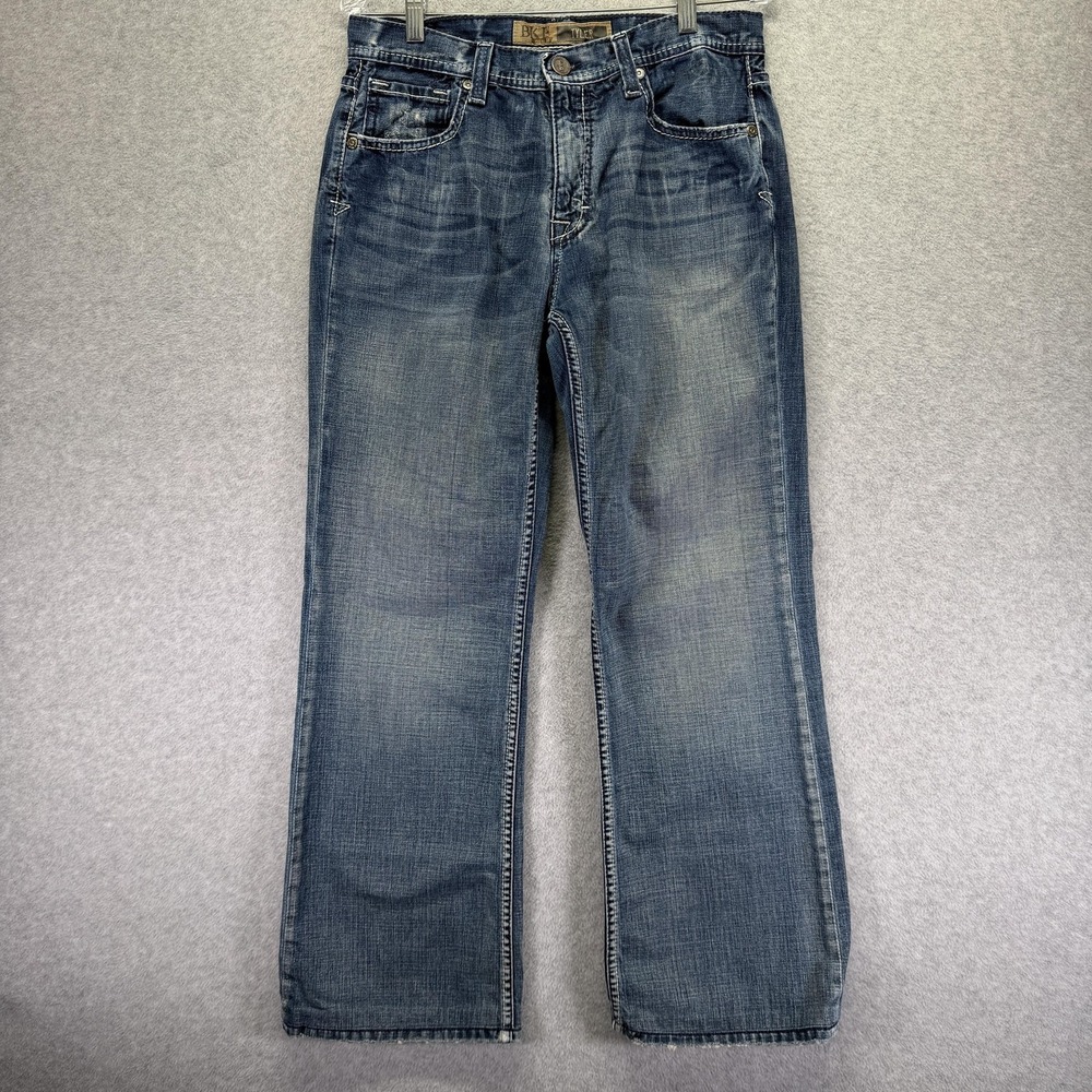 BKE Tyler Jeans Mens 32x30 Blue Relaxed Straight Leg Distressed Denim Baggy - Picture 2 of 10